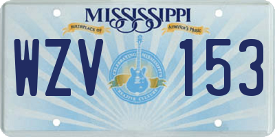 MS license plate WZV153