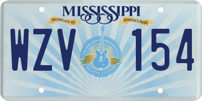 MS license plate WZV154