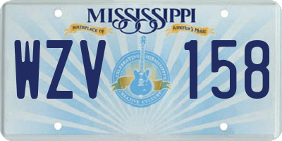 MS license plate WZV158