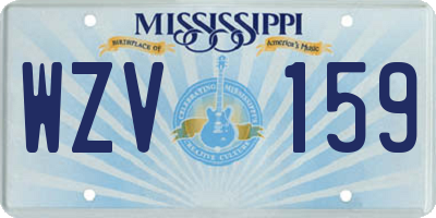 MS license plate WZV159