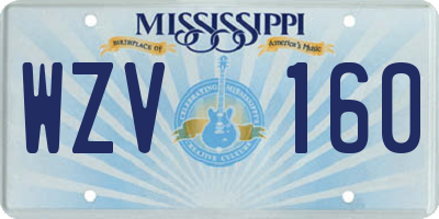 MS license plate WZV160