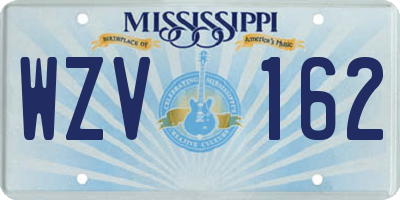 MS license plate WZV162