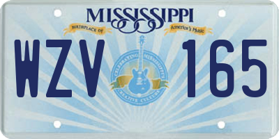 MS license plate WZV165