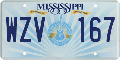 MS license plate WZV167