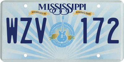 MS license plate WZV172