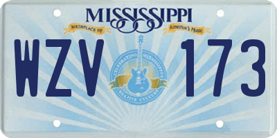MS license plate WZV173