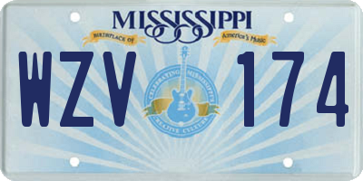 MS license plate WZV174