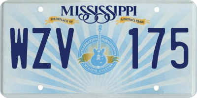 MS license plate WZV175