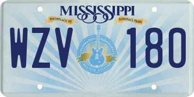 MS license plate WZV180
