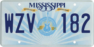 MS license plate WZV182