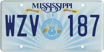 MS license plate WZV187