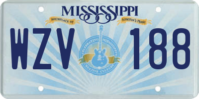 MS license plate WZV188