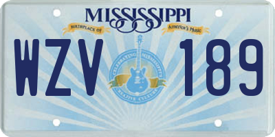 MS license plate WZV189