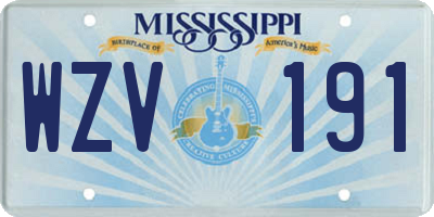 MS license plate WZV191