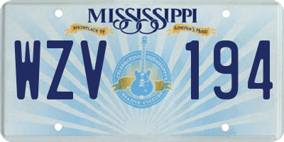 MS license plate WZV194