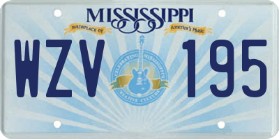 MS license plate WZV195