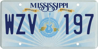 MS license plate WZV197