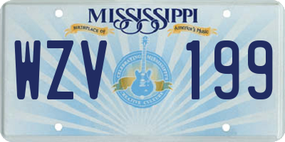MS license plate WZV199