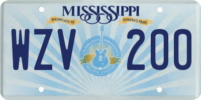 MS license plate WZV200