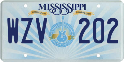 MS license plate WZV202