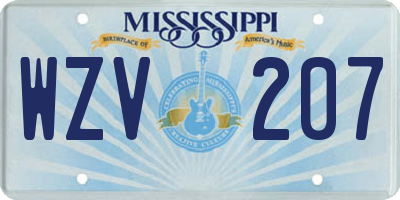 MS license plate WZV207