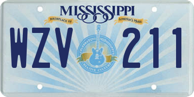 MS license plate WZV211
