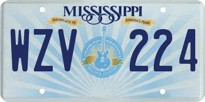 MS license plate WZV224
