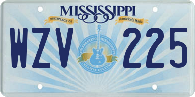 MS license plate WZV225