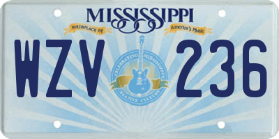 MS license plate WZV236