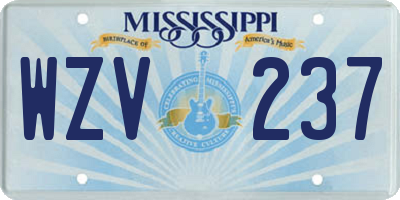 MS license plate WZV237
