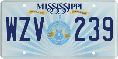 MS license plate WZV239