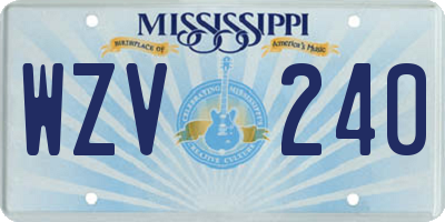 MS license plate WZV240