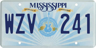 MS license plate WZV241