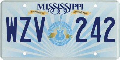 MS license plate WZV242
