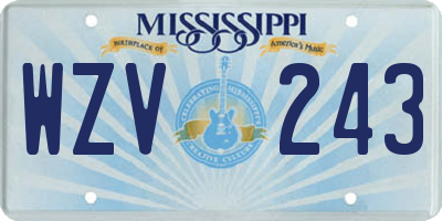 MS license plate WZV243