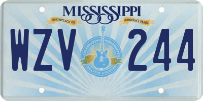 MS license plate WZV244