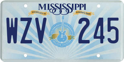 MS license plate WZV245
