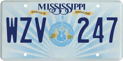 MS license plate WZV247