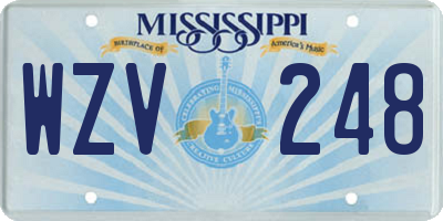 MS license plate WZV248