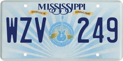 MS license plate WZV249