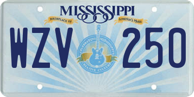 MS license plate WZV250