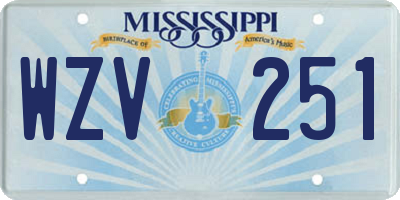 MS license plate WZV251