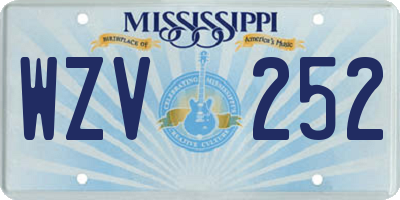 MS license plate WZV252