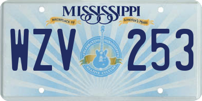 MS license plate WZV253
