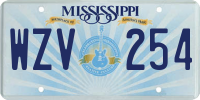 MS license plate WZV254