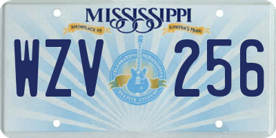 MS license plate WZV256