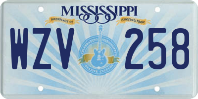 MS license plate WZV258
