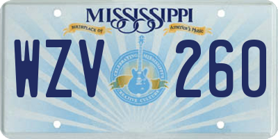 MS license plate WZV260