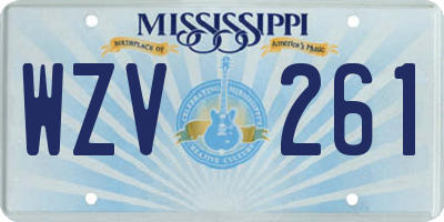 MS license plate WZV261