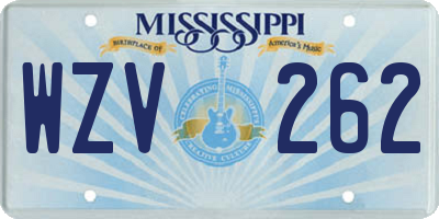 MS license plate WZV262